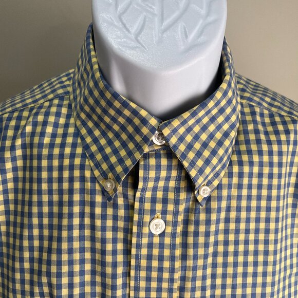 ORVIS Men's blue & yellow check Wrinkle Free Active Fit short sleeve shirt Small - Picture 1 of 7